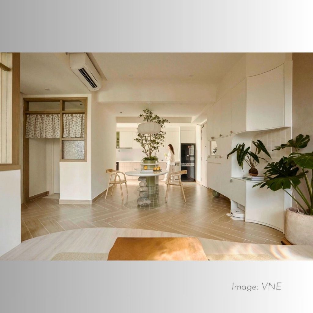 thiet ke noi that can ho cam hung matcha latte VDA 1, Vạn Đại An, xưởng sắt gỗ nội thất