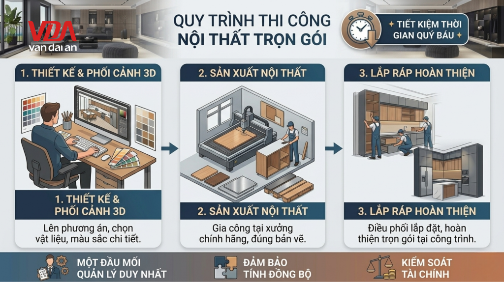 Quy trình thi công nội thất trọn gói 
