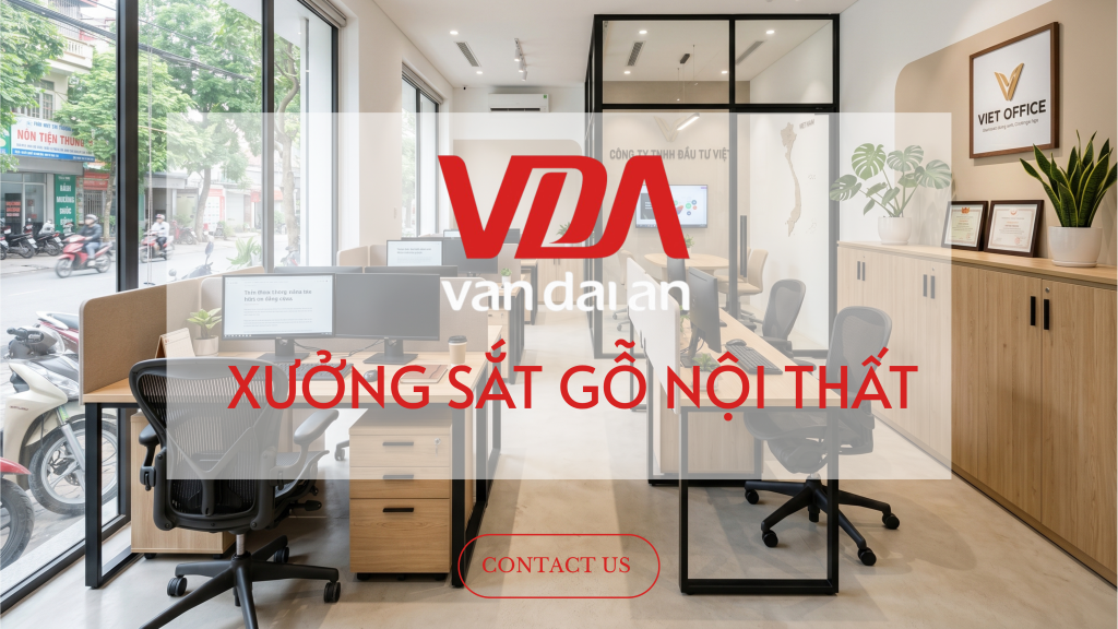 Không gian nội thất văn phòng nhỏ được bố trí gọn gàng